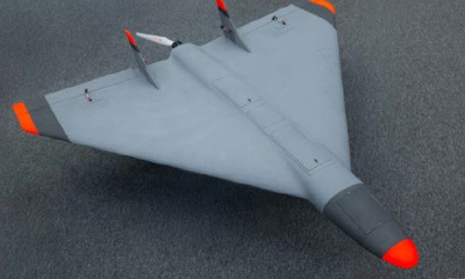 Electric-engine loitering munition on the ground